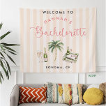 Retro Rosa Vin Land Bachelorette Helg Fleecefilt<br><div class="desc">Retro Rosa Vin Land Bachelorette Helg</div>