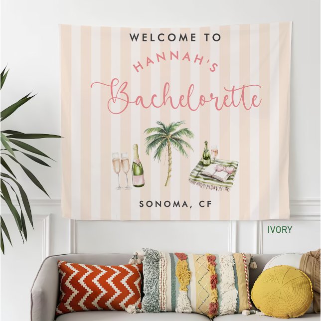 Retro Rosa Vin Land Bachelorette Helg Fleecefilt (Skapare uppladdad)