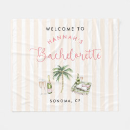 Retro Rosa Vin Land Bachelorette Helg Fleecefilt