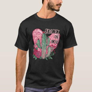 Retro Rosa Western Desert Valentine Day Cactus H T Shirt