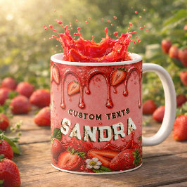 Retro rosé rosa röd jordgubb festfavor kaffemugg