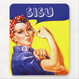 Retro Rosie riveteren Sisu stöder kall styrka Musmatta