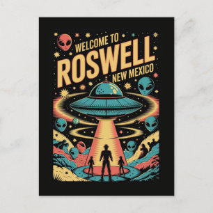Retro Roswell New mexico Alien UFO Vykort