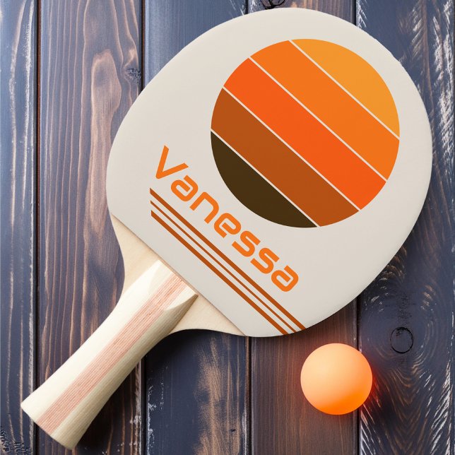 Retro Rotation Vintage Midnatts Soluppgång Pingisracket (Skapare uppladdad)