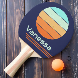 Retro Rotation Vintage Stil Ränder Pingisracket