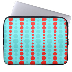 Retro rött och turkos pricker laptop sleeve