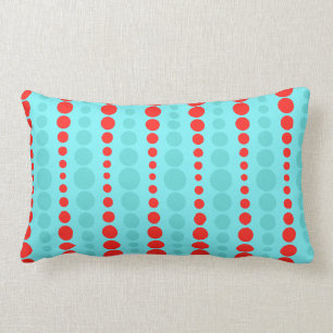 Retro rött och turkos pricker lumbaren kudder lumbarkudde