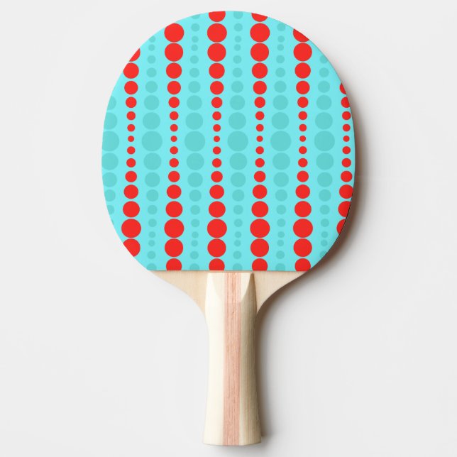 Retro rött och turkos pricker pingen Pong paddlar Pingisracket (Framsidan)