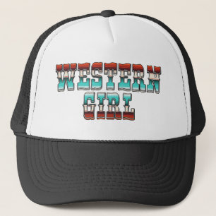 Retro Rött vitt blått Western flicka Keps