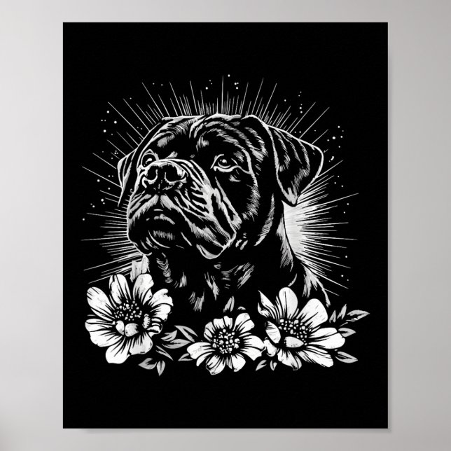 Retro Rottweiler Hund älskare Tattoo Stil _1 Poster (Framsidan)