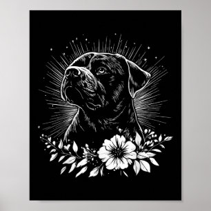 Retro Rottweiler Hund älskare Tattoo Stil Poster