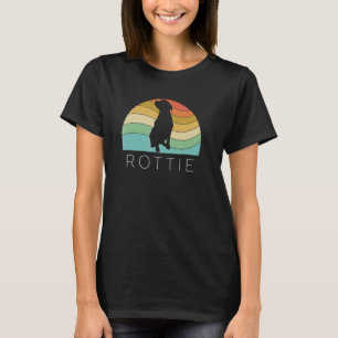 Retro Rottweiler Hund Rottie Puppy Mamma Pappa Vin T Shirt