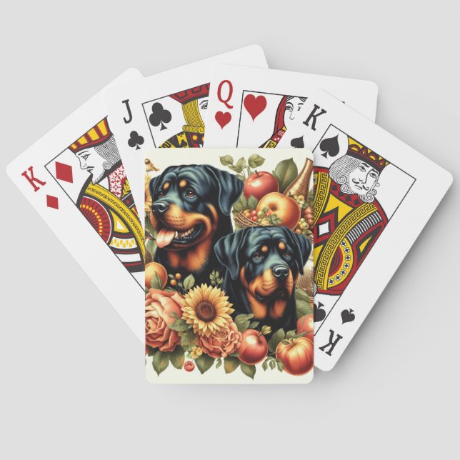 Retro Rottweiler-målning Casinokort (Baksidan)