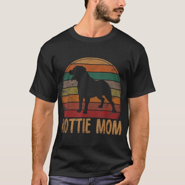 Retro Rottweiler Mamma Gift Rott Hund Pet Rott T Shirt (Framsida)