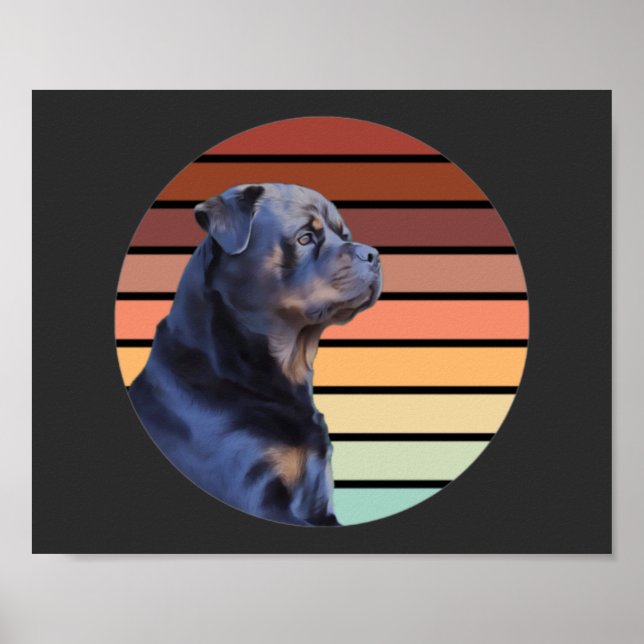 Retro Rottweiler Poster (Framsidan)