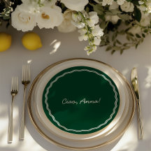 Retro Round Guest Namn Place Card & Bröllop Menu