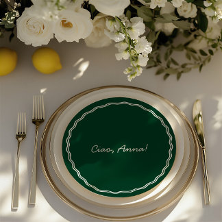 Retro Round Guest Namn Place Card & Bröllop Menu Meny