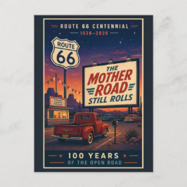 Retro Route 66 Centennial Drive In Helg Vykort