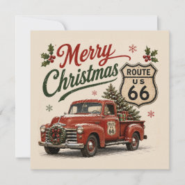 Retro Route 66 Jul Truck Hälsningar Kort