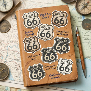Retro Route 66 Sköld 16 Klistermärke Ark Väderbite Klistermärken