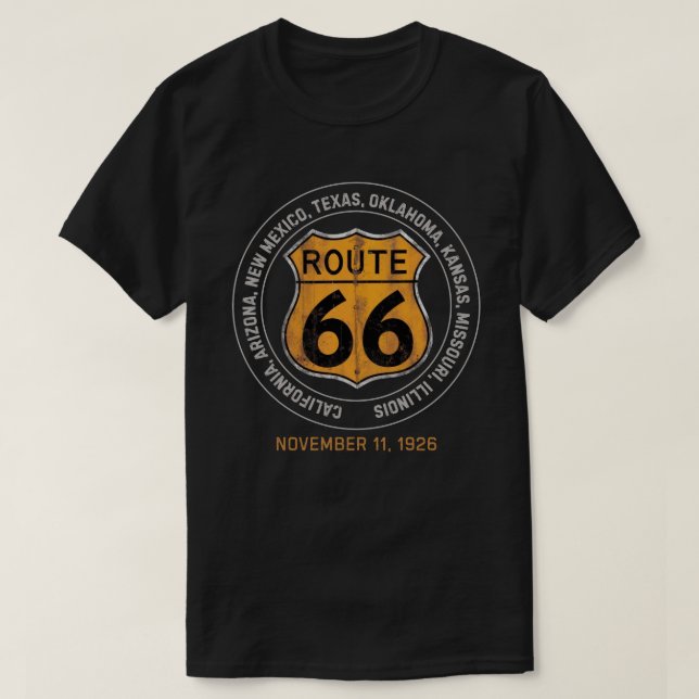 Retro Route 66 T Shirt (Design framsida)