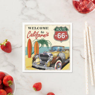 Retro Route 66 "Welcome to California" poster, Pappersservett