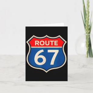 Retro Route 67 Meme Sex Sju Aura Energi Nummer 6 Kort