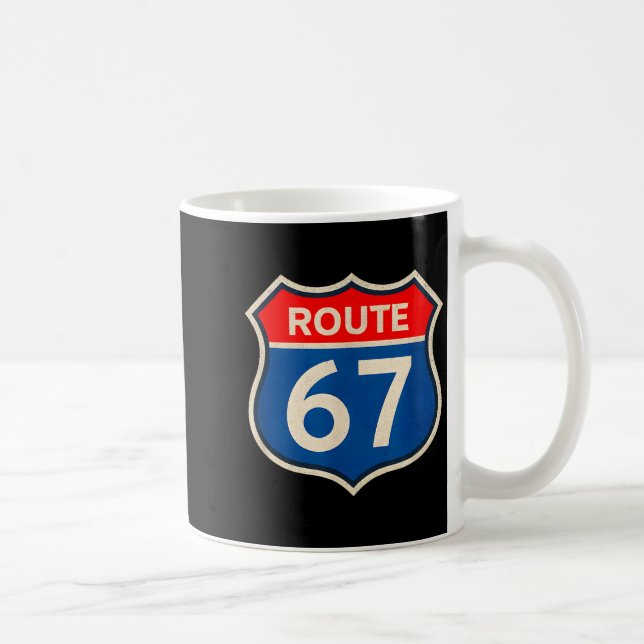 Retro Route 67 Meme Six Seven Aura Energy Number 6 Kaffemugg (Höger)