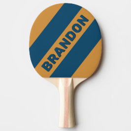 Retro Royal Gold Three Bold Stripes med namn Pingisracket