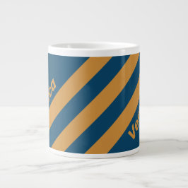 Retro Royal Gold Three Stripes med namn Jumbo Mugg