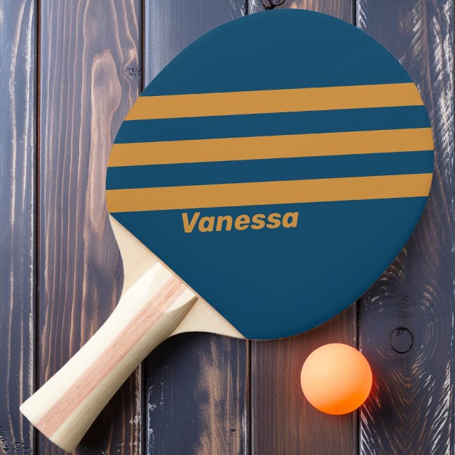 Retro Royal Gold Three Stripes med namn Pingisracket (Skapare uppladdad)
