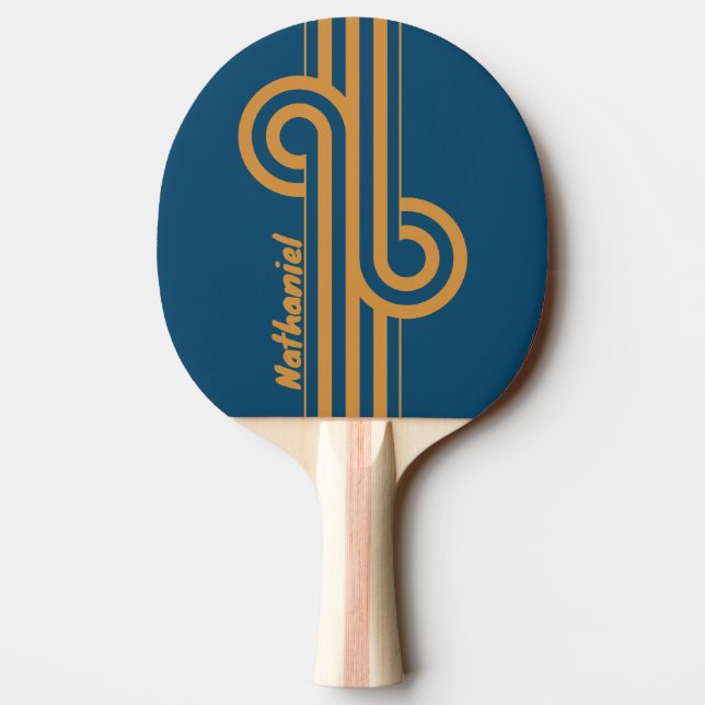 Retro Royal Guld Dubbelrandig Loop med Namn Pingisracket (Baksidan)