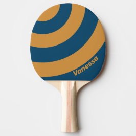 Retro Royal Guld Tre Cirkel Rand med Namn Pingisracket