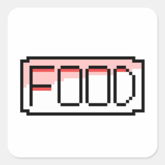 Retro RPG Pixel Art – Chat Box ‘Food’ Fyrkantigt Klistermärke