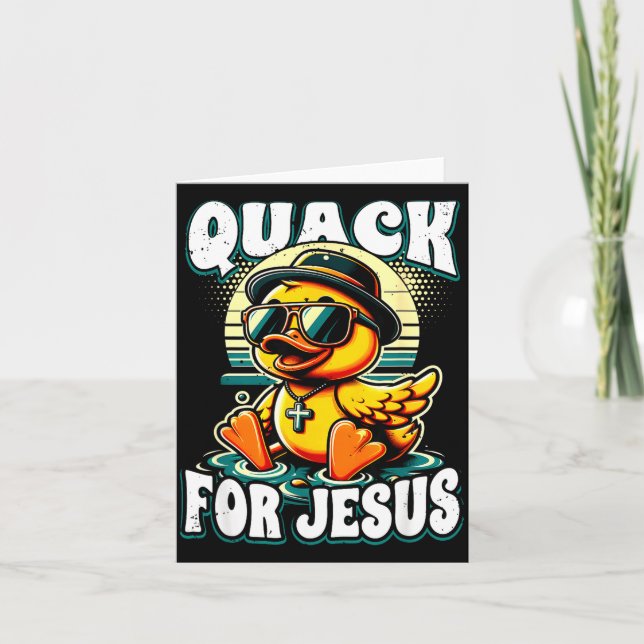 Retro Rubber Duck Christian Rubber Ducky Quacks Fo Kort (Framsida)