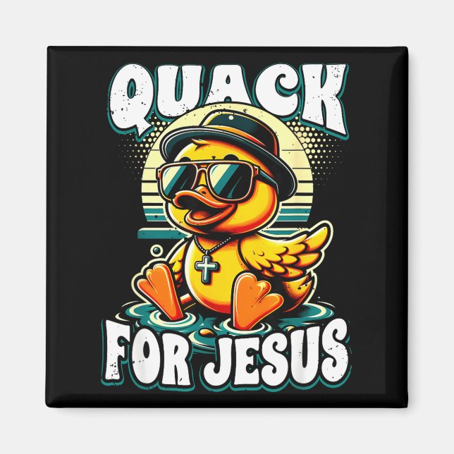 Retro Rubber Duck Christian Rubber Ducky Quacks Fo Magnet (Framsidan)