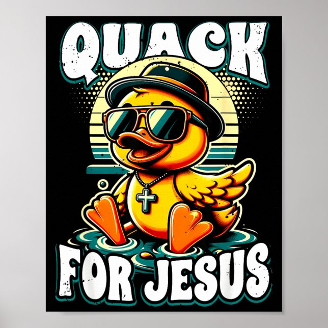 Retro Rubber Duck Christian Rubber Ducky Quacks Fo Poster (Framsidan)