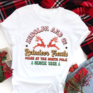 Retro Rudolph och Co. Reindeer Treats jul T Shirt