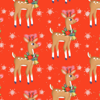 Retro Rudolph Reindeer Red Presentpapper