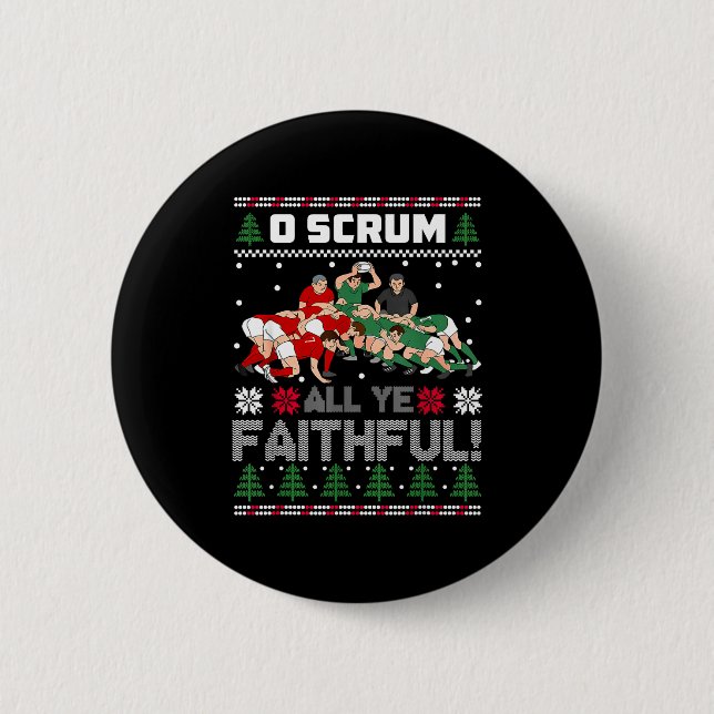 Retro Rugby O Scrum All Ye Faithful Ugly Merry Chr Knapp (Framsida)