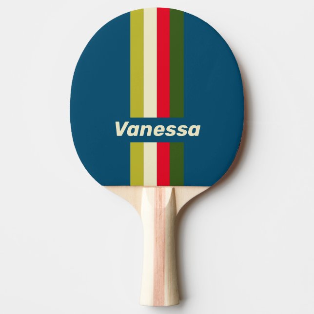 Retro Rugby Pin Streckad med Namn Pingisracket (Framsidan)