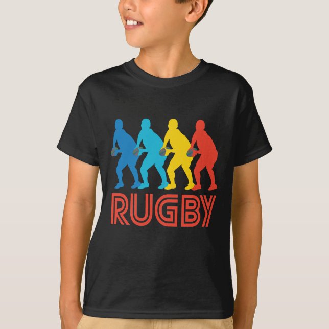Retro Rugby Pop Art T-shirt (Framsida)