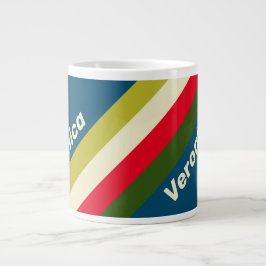 Retro Rugby-ränder med namn Jumbo Mugg