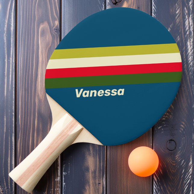 Retro Rugby Randig med Namn Pingisracket (Skapare uppladdad)