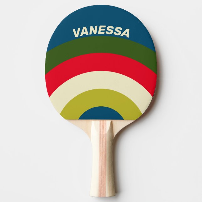 Retro Rugby Rising Stripe with Name Pingisracket (Framsidan)