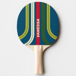 Retro Rugby tvärs över Ark-ränder med namn Pingisracket