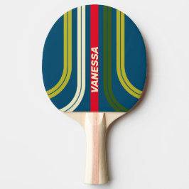 Retro Rugby tvärs över Ark-ränder med namn Pingisracket