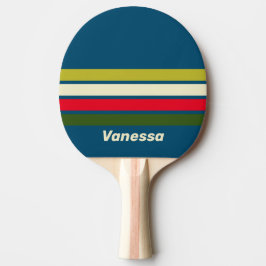 Retro Rugby tvärs över ränder med namn Pingisracket