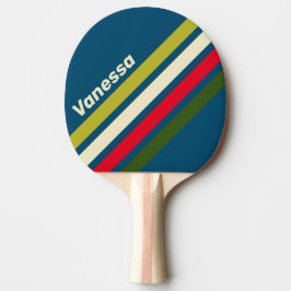 Retro Rugby Vinklad Randig Design med Namn Pingisracket