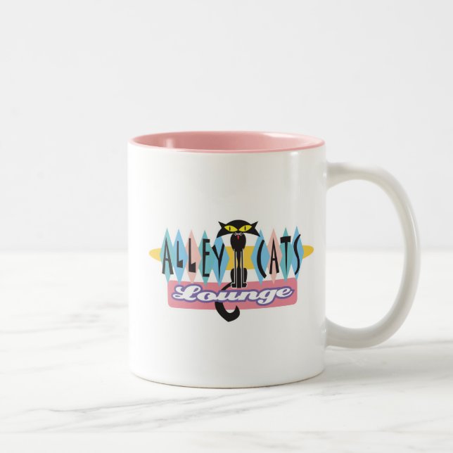 retro rullgatusalong skylt Två-Tonad mugg (Höger)